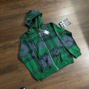 Denim Tears Green Checkered Hoodie
